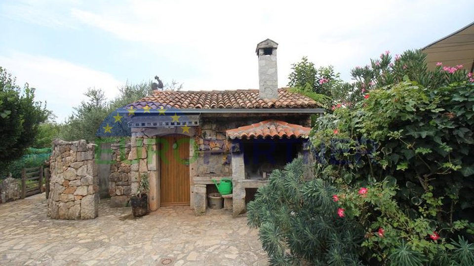 Malinska-Krk, two exclusive stone houses with swimming pool and large olive grove