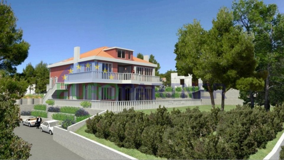 Grundstück mit Baugenehmigung und Projekt für eine Villa, Insel Brač-Milna