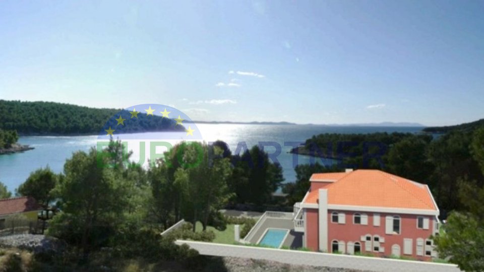 Grundstück mit Baugenehmigung und Projekt für eine Villa, Insel Brač-Milna