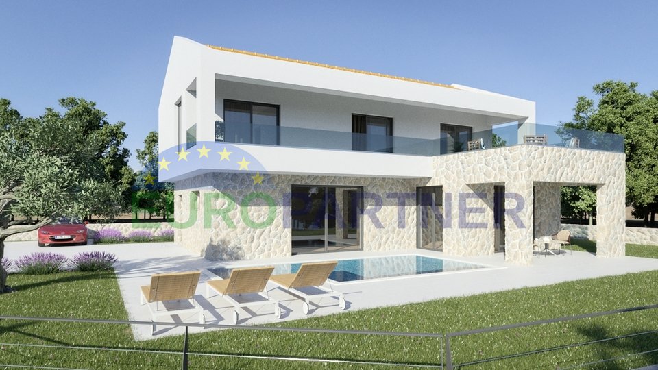 Villa bei Labin, 3 Schlafzimmer, Pool, Panoramablick auf die Insel Cres, Rabac und Rijeka