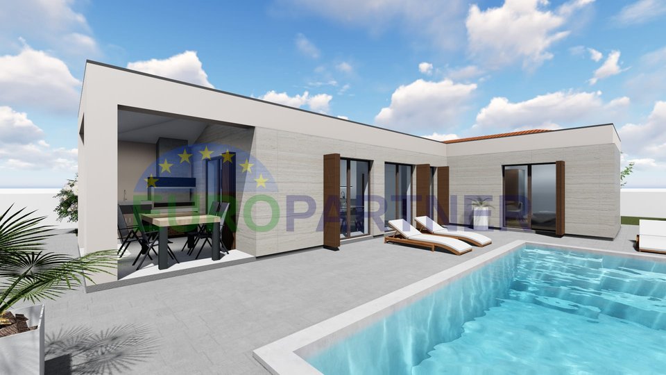 Moderna casa al piano terra con piscina
