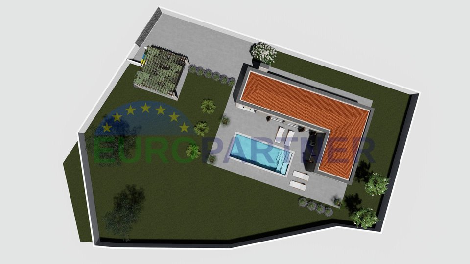 Moderna casa al piano terra con piscina