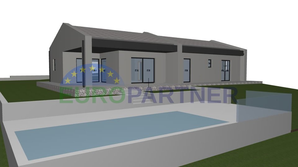 Nice one-story house with a swimming pool and additional construction land