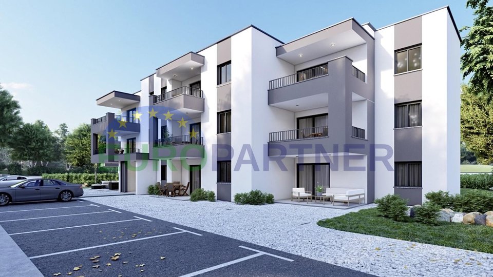 Apartment on the first floor with two bedrooms, new construction, near Poreč