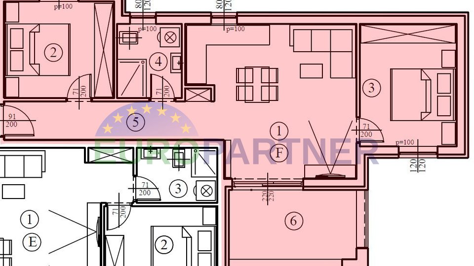 Apartment on the first floor with two bedrooms, new construction, near Poreč