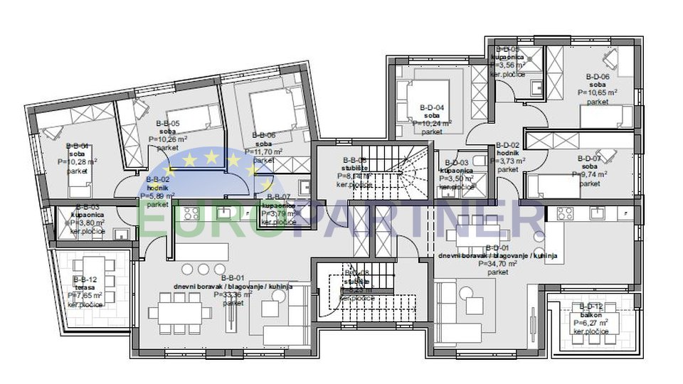 Penthouse with sea view, Poreč, new building