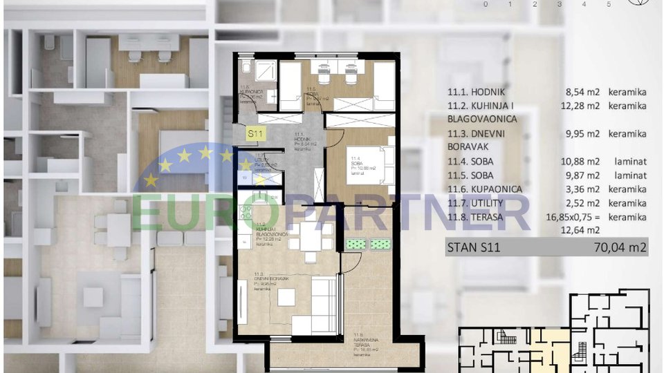 Labin, two-room apartment on the second floor of a newly built building
