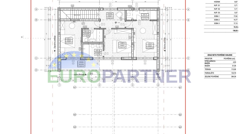 Poreč, Building plot with project and sea view